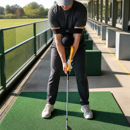 Golf Swing Wrist-Hinge Trainer with Adjustable Arm Band